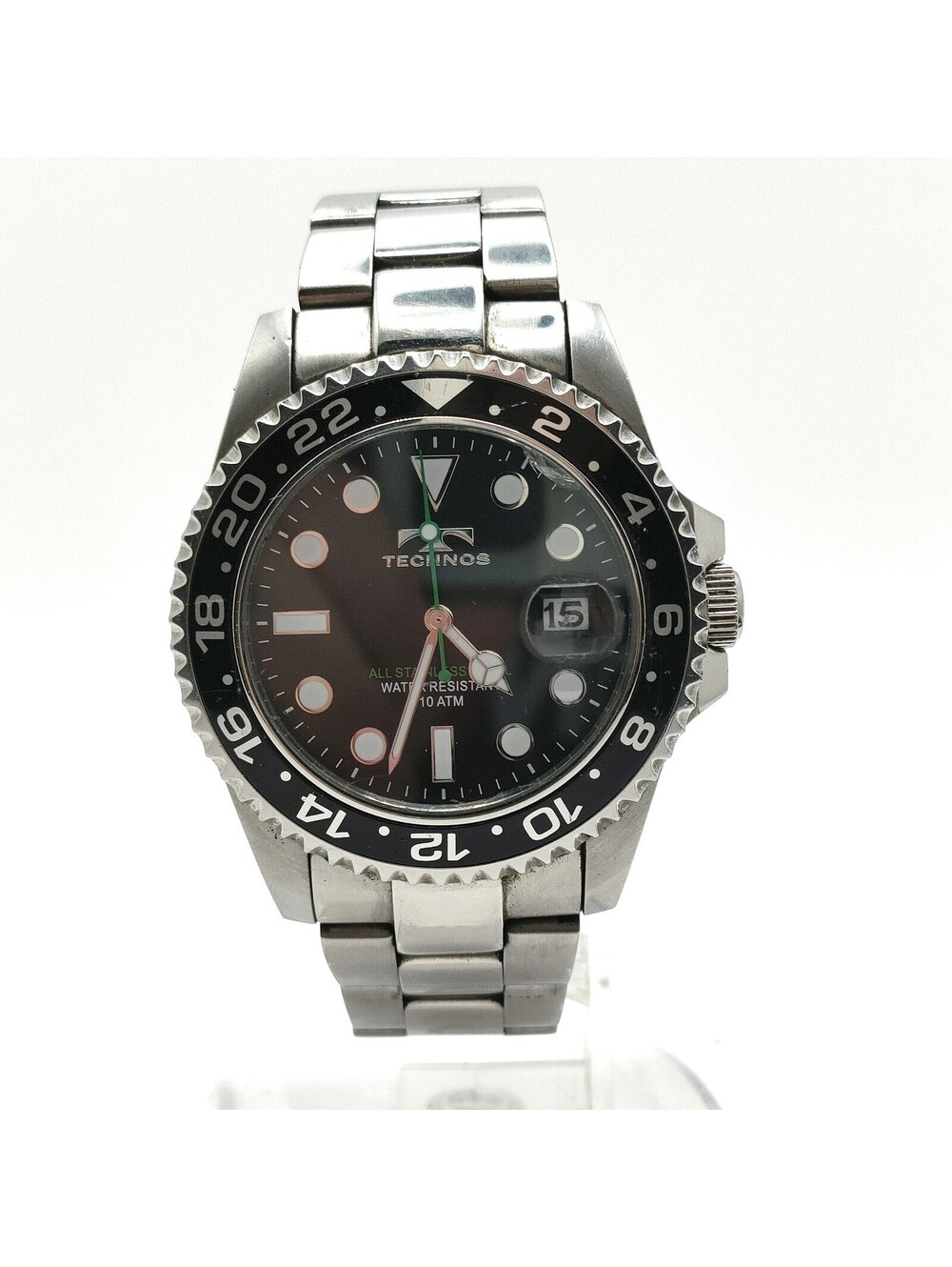 Technos Watch TSM412 42mm Mens Black X Silver 2758846